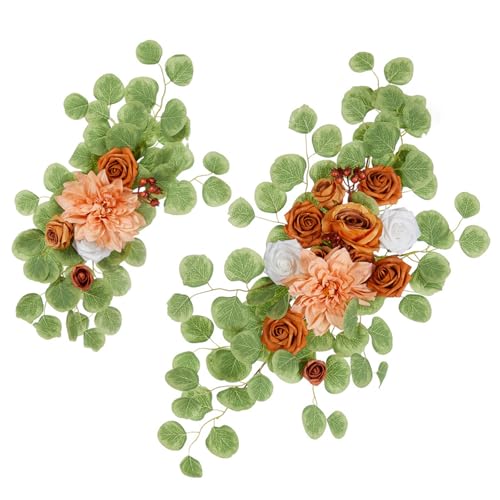 PURFUU Hängende Blumendekoration, künstliche Hochzeitsblume für Hochzeit, Willkommensschild, Zeremonie, Empfang, Hintergrunddekoration von PURFUU