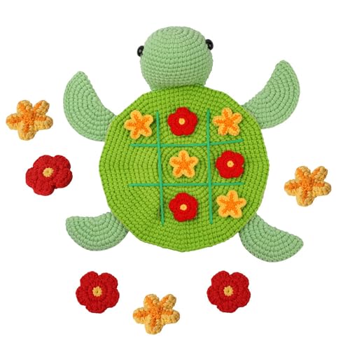 PURFUU Schildkröten Häkelset Häkeln Blumen Tasche Strickzubehör für Anfänger mit Schritt-für-Schritt-Anleitung Häkelnadel Garn von PURFUU