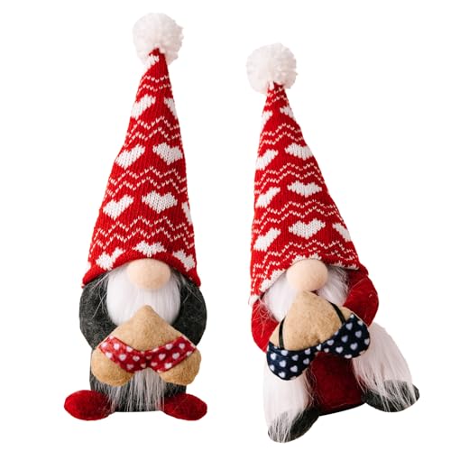 PURFUU Strickmütze, gesichtslose Paar-Figuren, Valentinstag, gesichtslos, Strickmütze, Figuren, Ornament für Heimdekoration von PURFUU