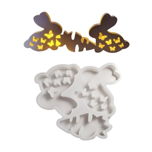 Silikonformen für Epoxidharz, Seife, 3D-Kaninchen, Silikonformen für Schokolade, Fondant, Backen von PURFUU