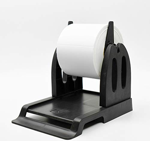 Thermo Etikettenhalter für Rollen und Fächerfalzetiketten ideal für Desktop Thermodrucker Etikettenhalter schwarz von PUROSUR