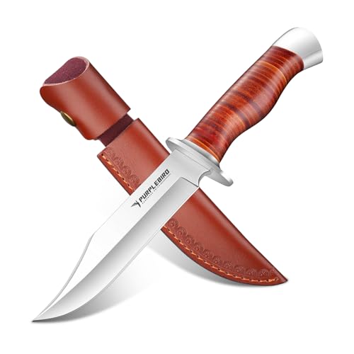 PURPLEBIRD Jagdmesser Feststehende Klinge Scharfes, Messer Outdoor Survival mit Lederscheide, D2 Stahl Gürtelmesser & Camping Messer Outdoor Geschenk für Jagd, Wandern und Angeln PURPLEBIRD Jagdmesser Feststehende Klinge Scharfes, Messer Outdoor Survival mit Lederscheide, D2 Stahl Gürtelmesser & Camping Messer Outdoor Geschenk für Jagd, Wandern und Angeln von PURPLEBIRD