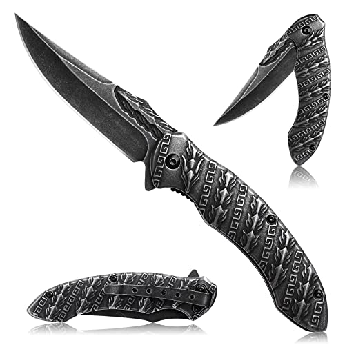 PURPLEBIRD Klappmesser Taschenmesser, Survival Outdoor Messer mit Coolem Aussehen, Geschenke für Männer von PURPLEBIRD