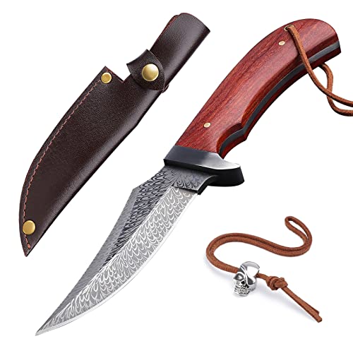PURPLEBIRD Outdoor Messer-10,5cm Feststehend Klinge Klein Gürtelmesser-Survival Camping Messer Jagdmesser mit Holster und Geschenkbox von PURPLEBIRD