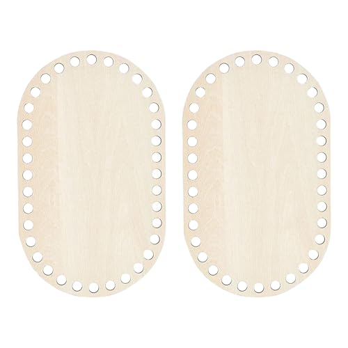 2 Stück unlackierte Korbunterteile aus Holz, Häkelbasis zum Basteln, Taschenherstellung, Nähzubehör, professionelles Zubehör von PURPLELILY