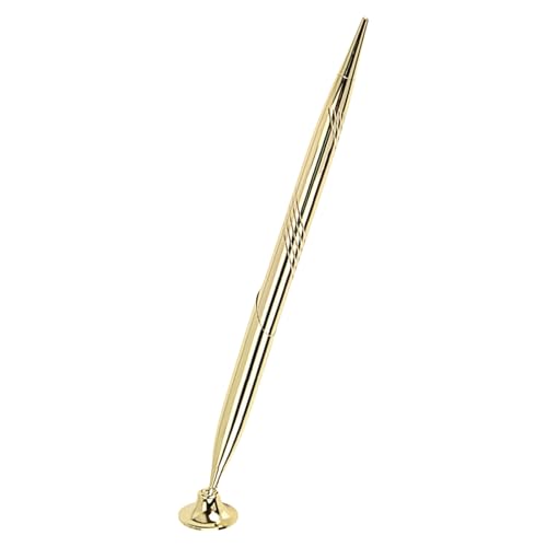 PURPLELILY 4 Stück Zähler Service Stift Metall Stift Kugelschreiber Desktop Stift mit Sockel Empfangsstift für Banken Hotel Hochzeiten von PURPLELILY