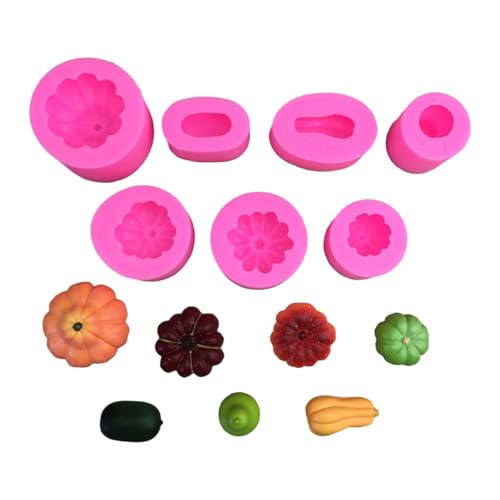 PURPLELILY 7-teiliges Silikonformen-Set zum Backen von Schokolade, Seife, Kerzen, wiederverwendbar, Lebensmittelqualität, Bastelwerkzeug mit 7 Formen von PURPLELILY