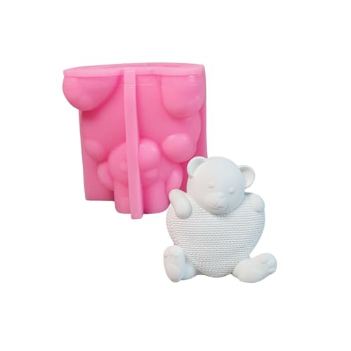 Silikonform für Süßigkeiten, Schokolade, Fondant, Seife, Gips, gestrickt, Herzform, Bär, Silikonform von PURPLELILY