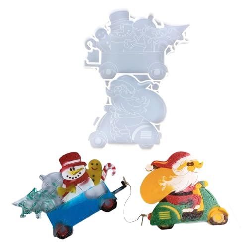Silikonformen für Weihnachtsfiguren, Zement, Gips, Figuren, geeignet für Bastler, Handarbeit, Epoxidharz-Formen von PURPLELILY
