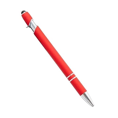 PURYN 20–200 Stifte, Großhandel, Metall-Kugelschreiber, Touchscreen-Stift, Büro, Schule, Werbung, Stift, individuelles Logo, Text, Lasergravur (Rot (Silber), 200 Stück von PURYN