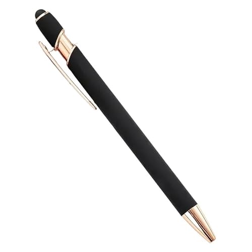 PURYN 20–200 Stifte, Großhandel, Metall-Kugelschreiber, Touchscreen-Stift, Büro, Schule, Werbung, Stift, individuelles Logo, Text, Lasergravur (Schwarz (Rose), 200 Stück von PURYN