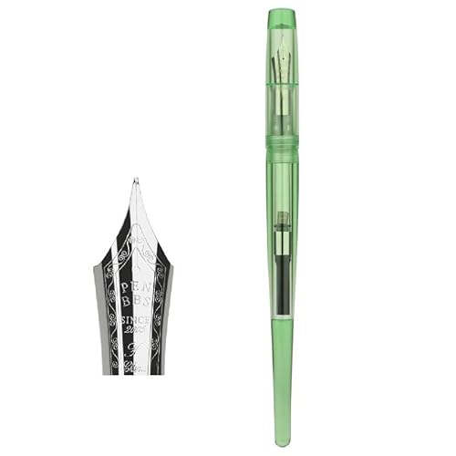 PURYN Acryl-Füllfederhalter mit langem Schwanz, Iridium-Feder F, 0,5 mm, schönes farbiges Muster, transparenter Büro-Tintenstift mit Geschenkbox (A) von PURYN