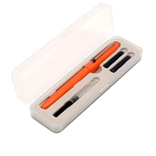 PURYN EF Retro-Füllfederhalter, 0,38 mm, Geschenkbox, Federschreiber für Schule, Schreibwaren, Büro, Kunstbedarf (Orange) von PURYN