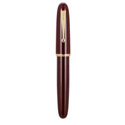 PURYN Füllfederhalter, Elfenbein, große Größe, Harzstift, EF/F/M, Feder mit großem Konverter, Schreibwaren, Büro, Schulbedarf, Schreibstift (Weinrot, 0,5) von PURYN