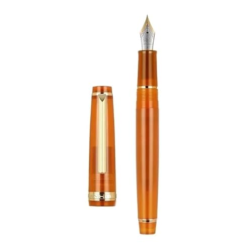 PURYN Füllfederhalter, Farbübereinstimmung, Tauchen in Wasser, Glasfeder, Schreibwaren, Büro, Schulbedarf, Tintenstifte, niedlicher Füllfederhalter (Orange, gebogen) von PURYN