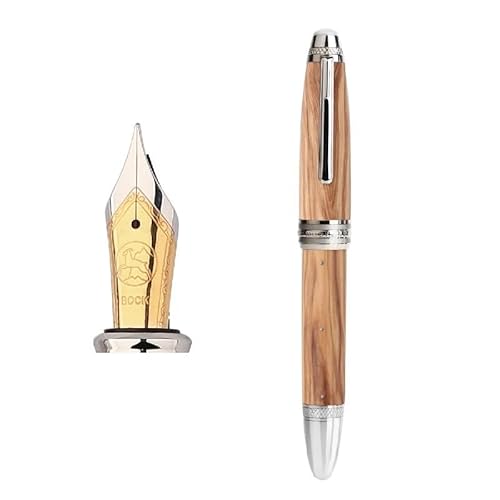 PURYN Füllfederhalter aus Holz, Niete, Perlen-Oberseite, Büro, Schulbedarf, Schreibwaren, Schreibwaren, Business, Gfit (Olivenholz) von PURYN