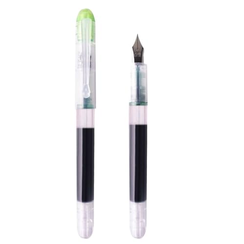PURYN Modischer Füllfederhalter mit großer Kapazität, schnelltrocknend, F-Feder, Schreibtinte, 8 Farben, 0,5 mm, gerade, flüssiger Stift für Kinder (6) von PURYN