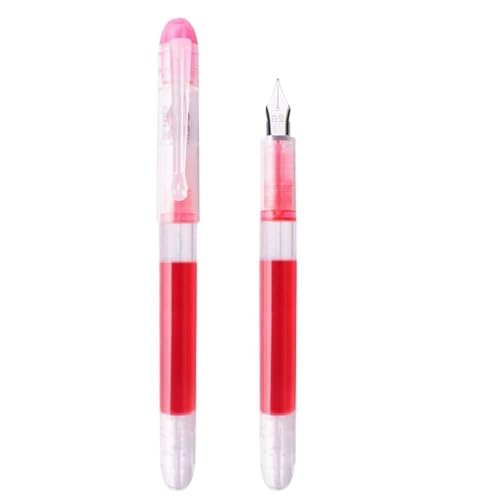 PURYN Modischer Füllfederhalter mit großer Kapazität, schnelltrocknend, F-Feder, Schreibtinte, Stifte, 8 Farben, 0,5 mm, gerade, flüssiger Stift für Kinder (B) von PURYN