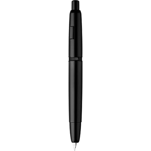 PURYN Retro-Füllfederhalter, einziehbar, 0,4 mm, EF-Spitze, zum Schreiben, Bürobedarf (matt mit Clip, Stift mit Etui) von PURYN