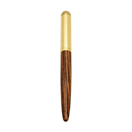 PURYN Retro Füllfederhalter aus Holz, Bronze, 0,5 mm, luxuriös, für Büro, Geschäft, Schreiben, Kunst, Kalligraphie, Stifte, Büro, Schreibwaren, Geschenk, Tintenstift (blau) von PURYN