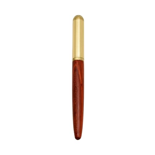 PURYN Retro Füllfederhalter aus Holz, Bronze, 0,5 mm, luxuriös, für Büro, Geschäft, Schreiben, Kunst, Kalligraphie, Stifte, Büro, Schreibwaren, Geschenk, Tintenstift (gelb) von PURYN