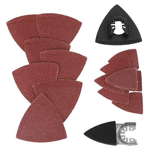 PUSOKEI Multitool-Schleifpapier - 82-teiliges Schleifset Multitool-Schleifpad, dreieckiges Klettpapier für Fein, für Multimaster, für, für Dremel, für von PUSOKEI