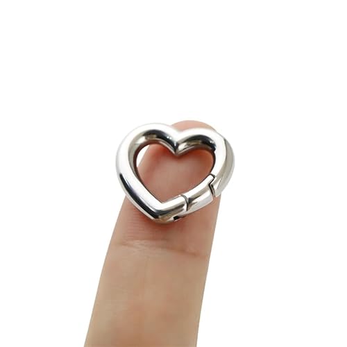 1 x Federringe, Herz-Clip, Schnappverschluss, Ringe, Schnallen, DIY, Handwerk, Zubehör, Halskette, Armband, Verlängerungsschnalle (Silber (1,1 cm) von PUTNPC