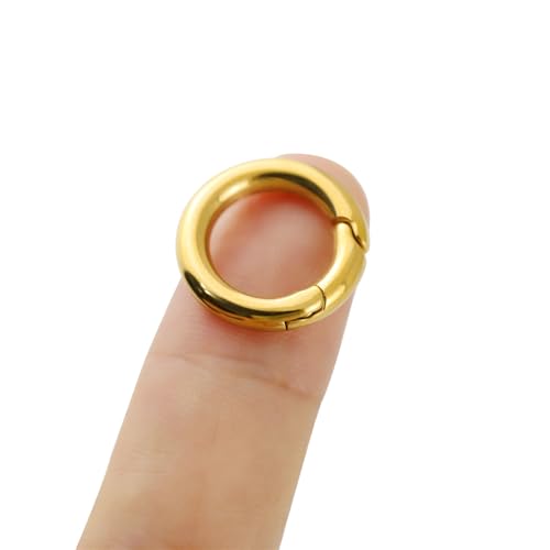 1 x O-Federringe, Schlüsselanhänger, Schnappverschluss, Ringschnalle, Verschluss für Schlüsselanhänger, Handtasche, Geldbörse, Schultergurt, Schmuck, DIY (Gold (1 cm) von PUTNPC