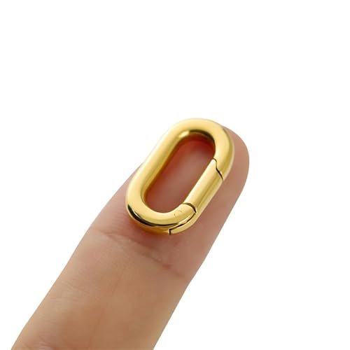 1 x ovale Federverschlüsse für Halsketten, Armbänder, Verbindungsringe für Schlüsselanhänger, Schmuckherstellung (Gold (1,25 cm) von PUTNPC