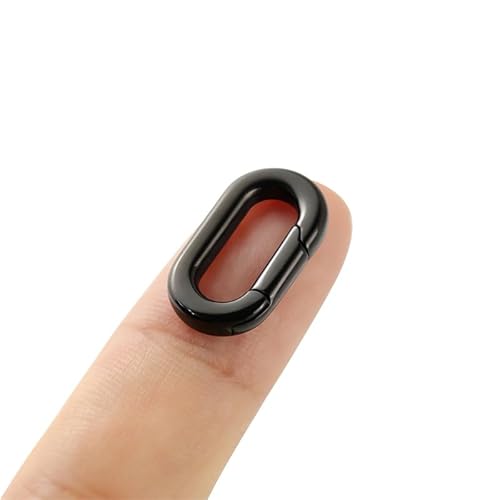 1 x ovale Federverschlüsse für Halsketten, Armbänder, Verbindungsringe für Schlüsselanhänger, Schmuckherstellung (schwarz (1,25 cm) von PUTNPC