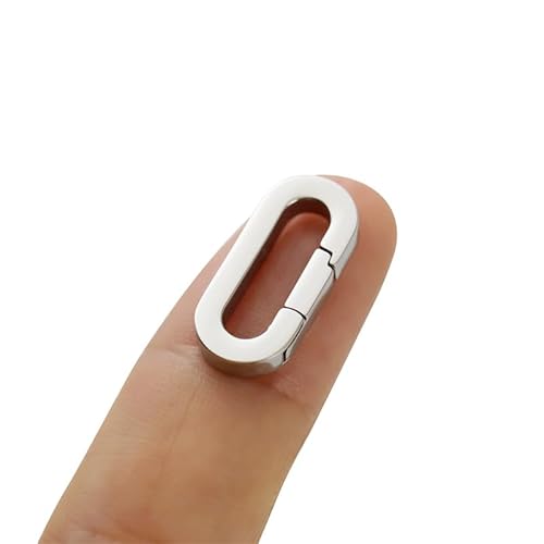 1 x ovaler Armband-Verschluss für Halskette, Federring-Verbinder für Schlüsselanhänger, Schmuckherstellung (Silber (1,4 cm) von PUTNPC