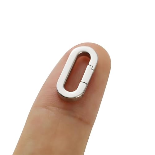 1 x ovaler Armband-Verschluss für Halskette, Federringverbinder für Schlüsselanhänger, Schmuckherstellung (Silber (1,1 cm) von PUTNPC