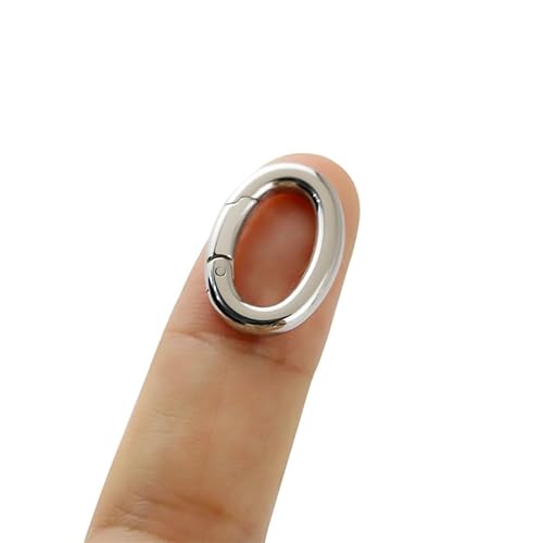 1 x ovaler Eierförmiger Federverschluss, Halsketten-Armbandkürzer, Edelstahl-Trigger-Clip für selbstgemachtes Schmuckzubehör (Silber (1,2 cm) von PUTNPC
