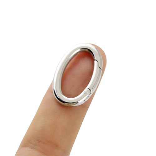 1 x ovaler Eierförmiger Federverschluss, Halsketten-Armbandkürzer, Edelstahl-Trigger-Clip für selbstgemachtes Schmuckzubehör (Silber (1,75 cm) von PUTNPC
