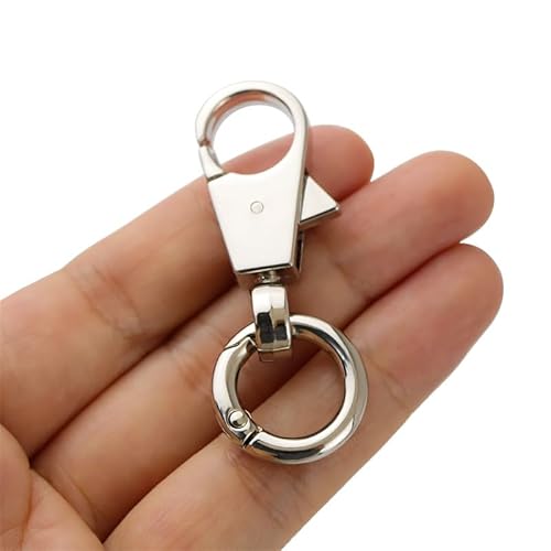 Karabinerhaken mit Drehgelenk, Schlüsselband, für DIY-Rucksack, Geldbörse, Handwerk, Schlüsselband, silberfarben, 2 Stück Karabinerhaken mit Drehgelenk, Schlüsselband, für DIY-Rucksack, Geldbörse, Handwerk, Schlüsselband, silberfarben, 2 Stück von PUTNPC