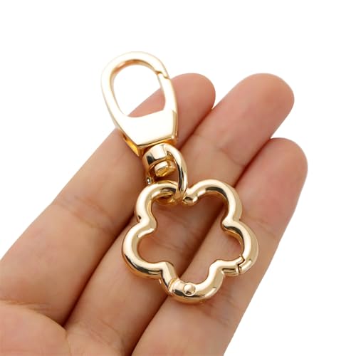 Metall-Federverschlüsse, doppelte Öffnung, Schlüsselanhänger-Clip, Hardware-Zubehör für Handtasche, DIY, Taschen, Schlüssel und Handwerk, goldfarben, 2 Stück Metall-Federverschlüsse, doppelte Öffnung, Schlüsselanhänger-Clip, Hardware-Zubehör für Handtasche, DIY, Taschen, Schlüssel und Handwerk, goldfarben, 2 Stück von PUTNPC