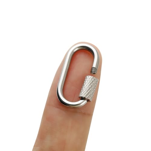 PUTNPC Ovales Halskettenschloss aus Edelstahl, zum Verriegeln von Anhängern, Schlüsselanhänger-Ring, Geldbörse, Schmuckherstellung, Bastelarbeiten, 4 Stück (klein) von PUTNPC
