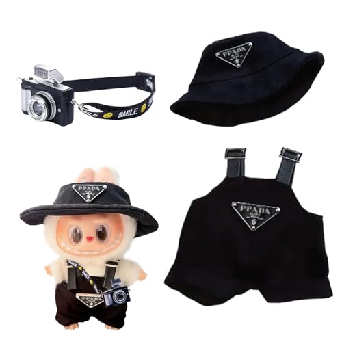 Labubu Puppenkleidung, Labubu Clothes, handgefertigt, gehäkelt, 3-teiliges Set für 17 cm Puppe, hochwertige Labubu Kleidung mit Zubehör, elegante Kleidung für Labubu Puppe (F) von PUTUODA