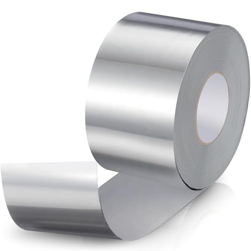 PUWOWYE Aluminium Klebeband, Wasserdichtes Alu Klebeband Hitzebeständig zum Reparieren von Metalloberflächen, Dampfsperre Klebeband für Dampfsperren, Lüftungs- und Klimaanlagen (50 mm x 50 m) von PUWOWYE