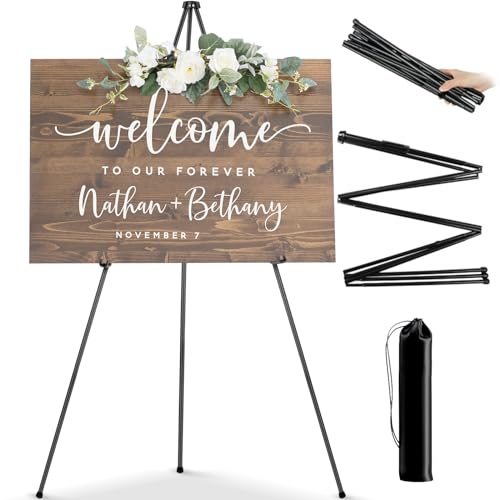 PUWOWYE Künstler Staffelei Stand, 160cm Verstellbares Stativ Tisch Kunst Leinwand Malerei Display, Easy Folding Studio Teleskop Boden Staffeleien für Hochzeit Poster Innen Außen, Schwarz PUWOWYE Künstler Staffelei Stand, 160cm Verstellbares Stativ Tisch Kunst Leinwand Malerei Display, Easy Folding Studio Teleskop Boden Staffeleien für Hochzeit Poster Innen Außen, Schwarz von PUWOWYE