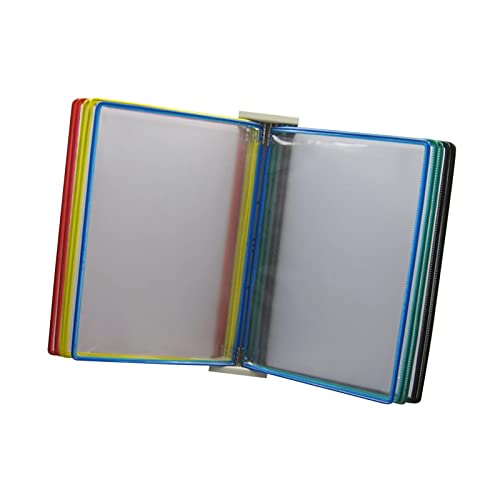 An der Wand montiertes Poster-Flipbook-Display mit 10 doppelseitigen Paneelen, mehrfarbiger Flipbook-Poster-Referenz-Organizer (schwarz)(Multi Coloured) von PUYUNA