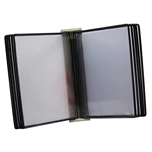 An der Wand montiertes Poster-Flipbook-Display mit 10 doppelseitigen Paneelen im A4-Letter-Format, an Referenzsystem (blau)(Black) von PUYUNA