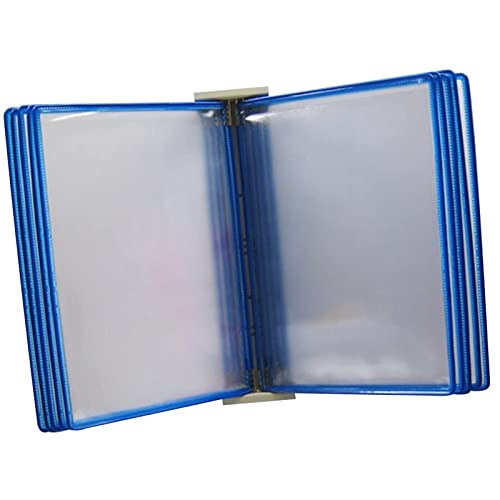 An der Wand montiertes Poster-Flipbook-Display mit 10 doppelseitigen Paneelen im A4-Letter-Format, an Referenzsystem (blau)(Blue) von PUYUNA