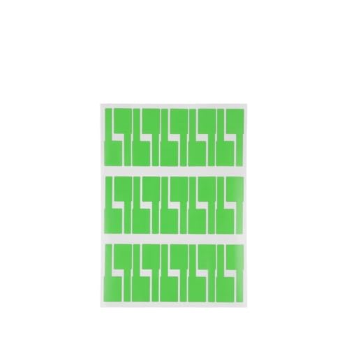 Kabelmarkierung, A4, Netzwerkkabel-Etiketten, Aufkleber, bunt, wasserdicht, selbstklebend, for Elektrokabel, zur Organisation der Kabelkennzeichnung (rot, 5 Blatt)(Green 5sheet) von PUYUNA