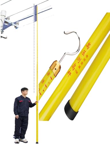 Leichter, tragbarer Höhenmessstab for Elektriker, Stromleitungsmessung, nichtleitender Höhenstab aus Epoxidharz mit tragbarer Tasche mit Haken (1200 cm)(800cm/26.2ft) von PUYUNA