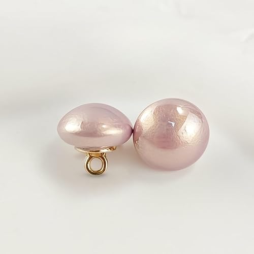 Modische Knöpfe, 10 Stück, 10 mm, rosarot, kleine runde Kugel, Perle, halbrunde Birne, dekorativ for Stoffherstellung, Kunstharz-Ösenknöpfe(Pink Purple) von PUYUNA