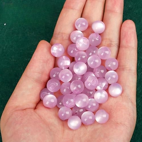 Modische Knöpfe, 6 Stück, 10 mm, Kunststein, kleine runde Kugel, Perle, halbrunde Birne, dekorativ for Stoffherstellung, Kunstharz-Ösenknöpfe(Light Purple) von PUYUNA