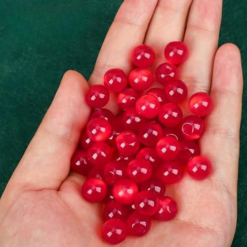 Modische Knöpfe, 6 Stück, 10 mm, Kunststein, kleine runde Kugel, Perle, halbrunde Birne, dekorativ for Stoffherstellung, Kunstharz-Ösenknöpfe(Red) von PUYUNA