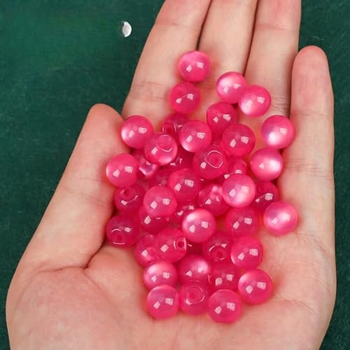 Modische Knöpfe, 6 Stück, 10 mm, Kunststein, kleine runde Kugel, Perle, halbrunde Birne, dekorativ for Stoffherstellung, Kunstharz-Ösenknöpfe(Rose Red) von PUYUNA