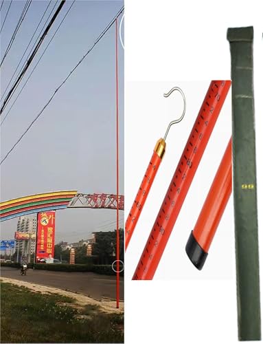 Notrettungsstange, Teleskop-Messlineal, Höhenmessstab aus Epoxidharz for stromführende Stromleitungen und Höhenmessstab for Bauleiter mit Haken (1000 cm/35,8 Fuß)(600cm/19.7ft) von PUYUNA